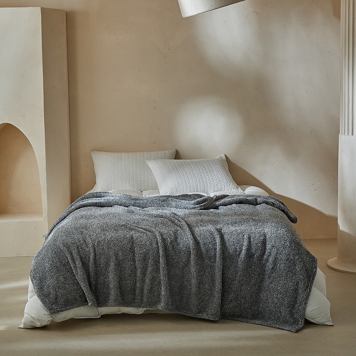 91家纺网 家纺一手货源 找家纺 缘生活 2025新款阳离子毛巾毯四季通用百搭款毛毯毯子 阳离子毛巾毯灰色