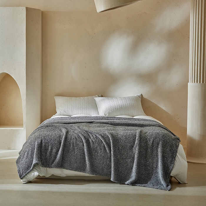 91家纺网 家纺一手货源 找家纺 缘生活 2025新款阳离子毛巾毯四季通用百搭款毛毯毯子 阳离子毛巾毯灰色