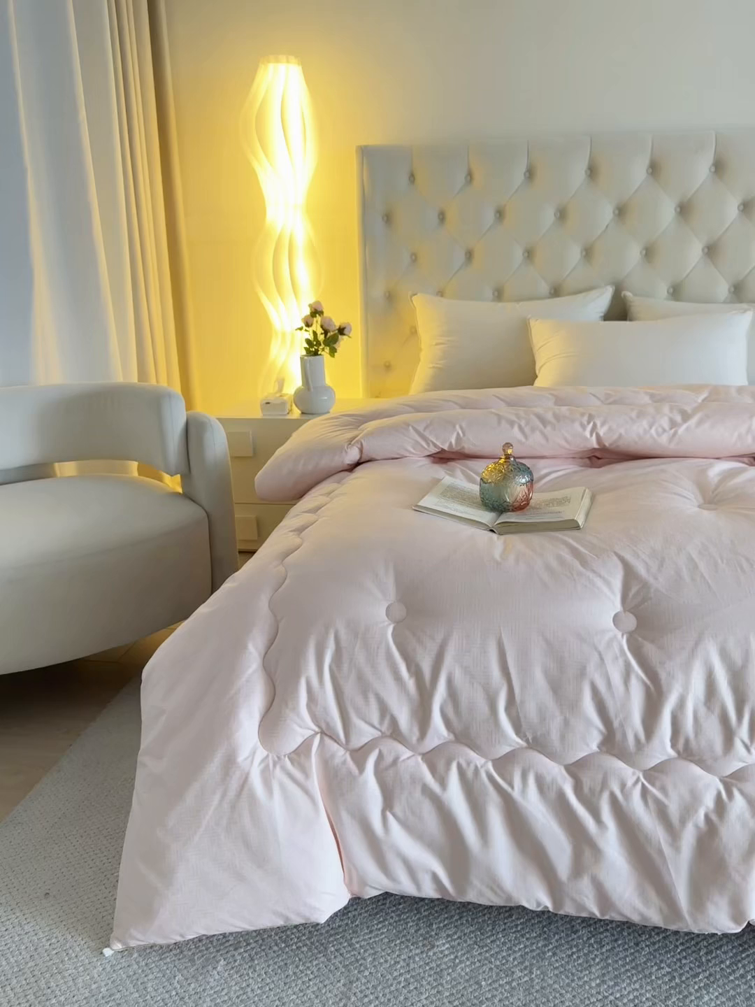 91家纺网 家纺一手货源 找家纺 首爱家纺 2025新款A类针织澳洲进口压花羊毛被被子被芯 压花-粉玉