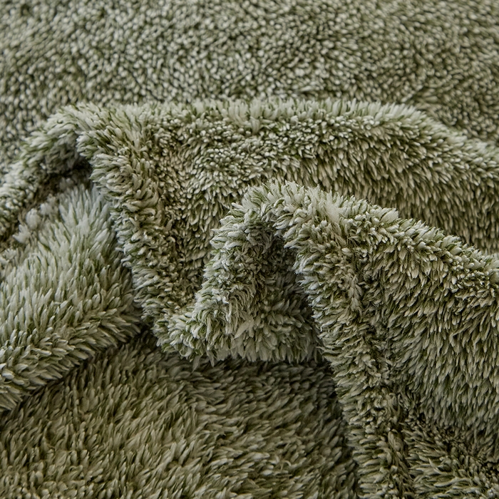 91家纺网 家纺一手货源 找家纺 缘生活 2025新款阳离子毛巾毯四季通用百搭款毛毯毯子 阳离子毛巾毯绿色