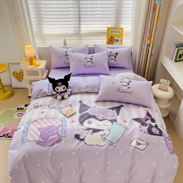 91家纺网 家纺一手货源 找家纺 （总）朵希曼 2025新款全棉大版数码印花四件套库洛米系列