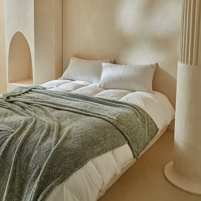 91家纺网 家纺一手货源 找家纺 缘生活 2025新款阳离子毛巾毯四季通用百搭款毛毯毯子 阳离子毛巾毯绿色