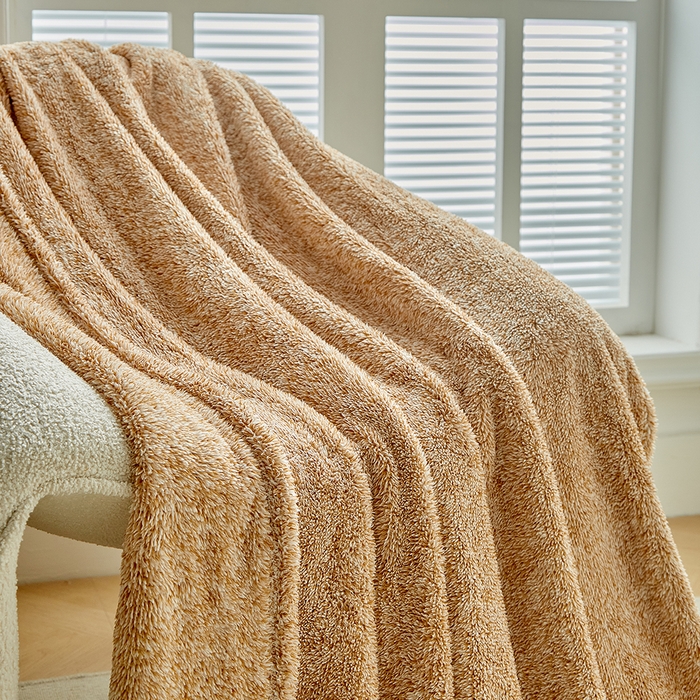 91家纺网 家纺一手货源 找家纺 缘生活 2025新款阳离子毛巾毯四季通用百搭款毛毯毯子 阳离子毛巾毯棕色