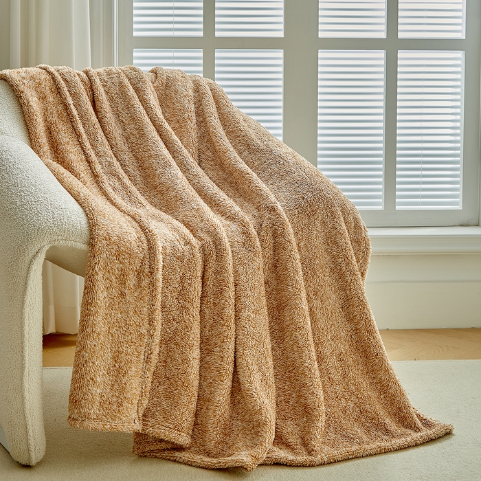 91家纺网 家纺一手货源 找家纺 缘生活 2025新款阳离子毛巾毯四季通用百搭款毛毯毯子 阳离子毛巾毯棕色