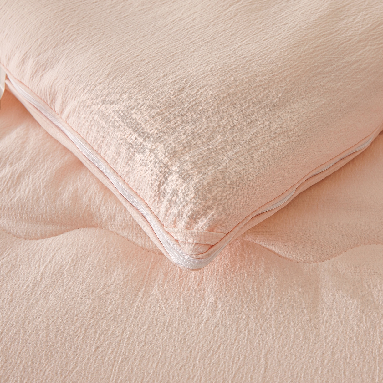 91家纺网 家纺一手货源 找家纺 富艺隆 2025新款大豆云暖被二合一子母被提花水洗棉双层纱加厚冬被春秋被 大豆云暖被 简兮粉