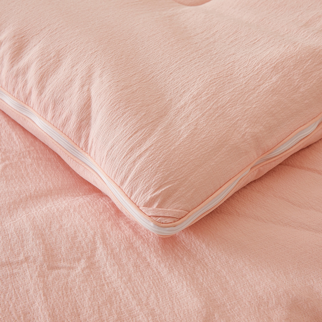 91家纺网 家纺一手货源 找家纺 富艺隆 2025新款大豆云暖被二合一子母被提花水洗棉双层纱加厚冬被春秋被 大豆云暖被 心悦粉