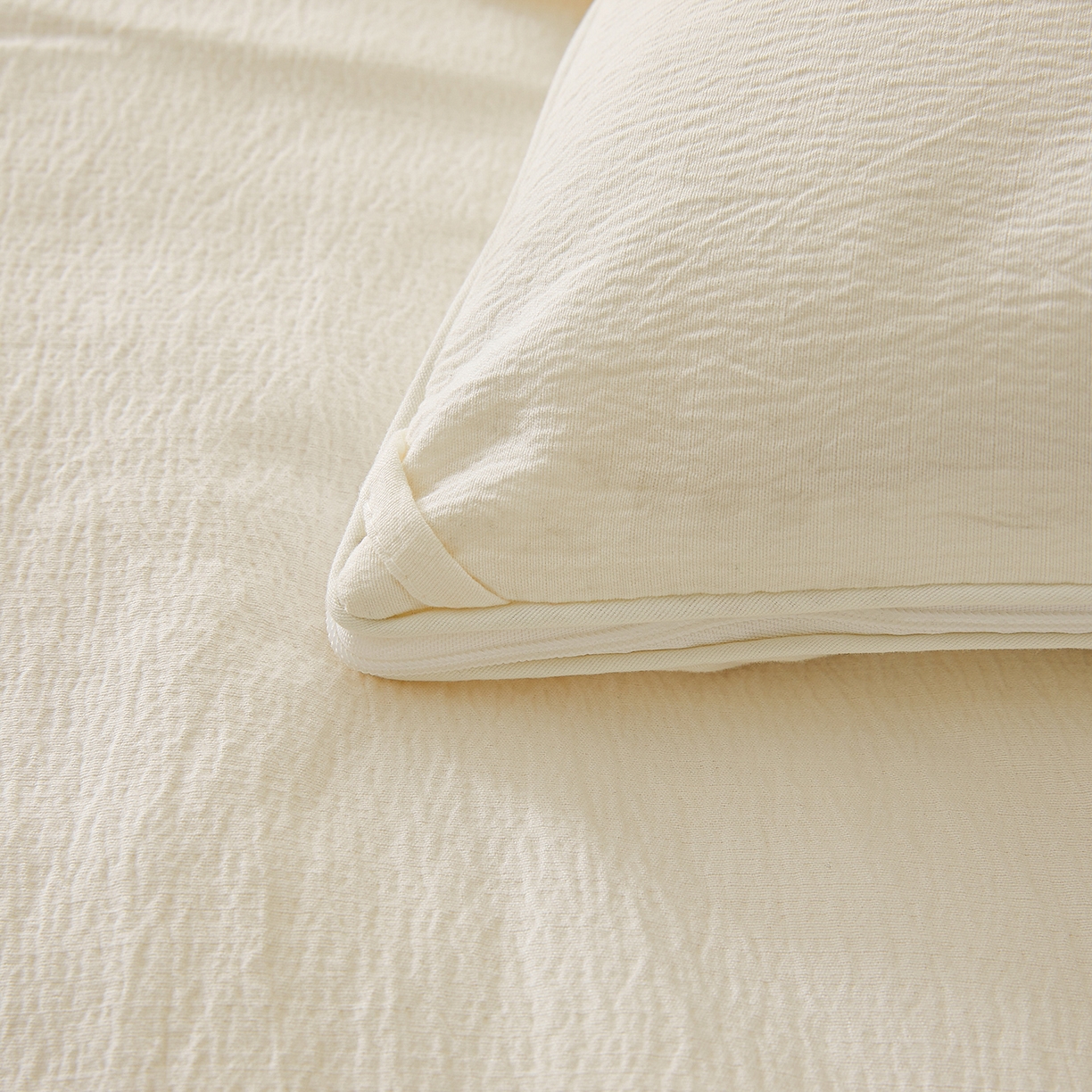 91家纺网 家纺一手货源 找家纺 富艺隆 2025新款大豆云暖被二合一子母被提花水洗棉双层纱加厚冬被春秋被 大豆云暖被 云朵白