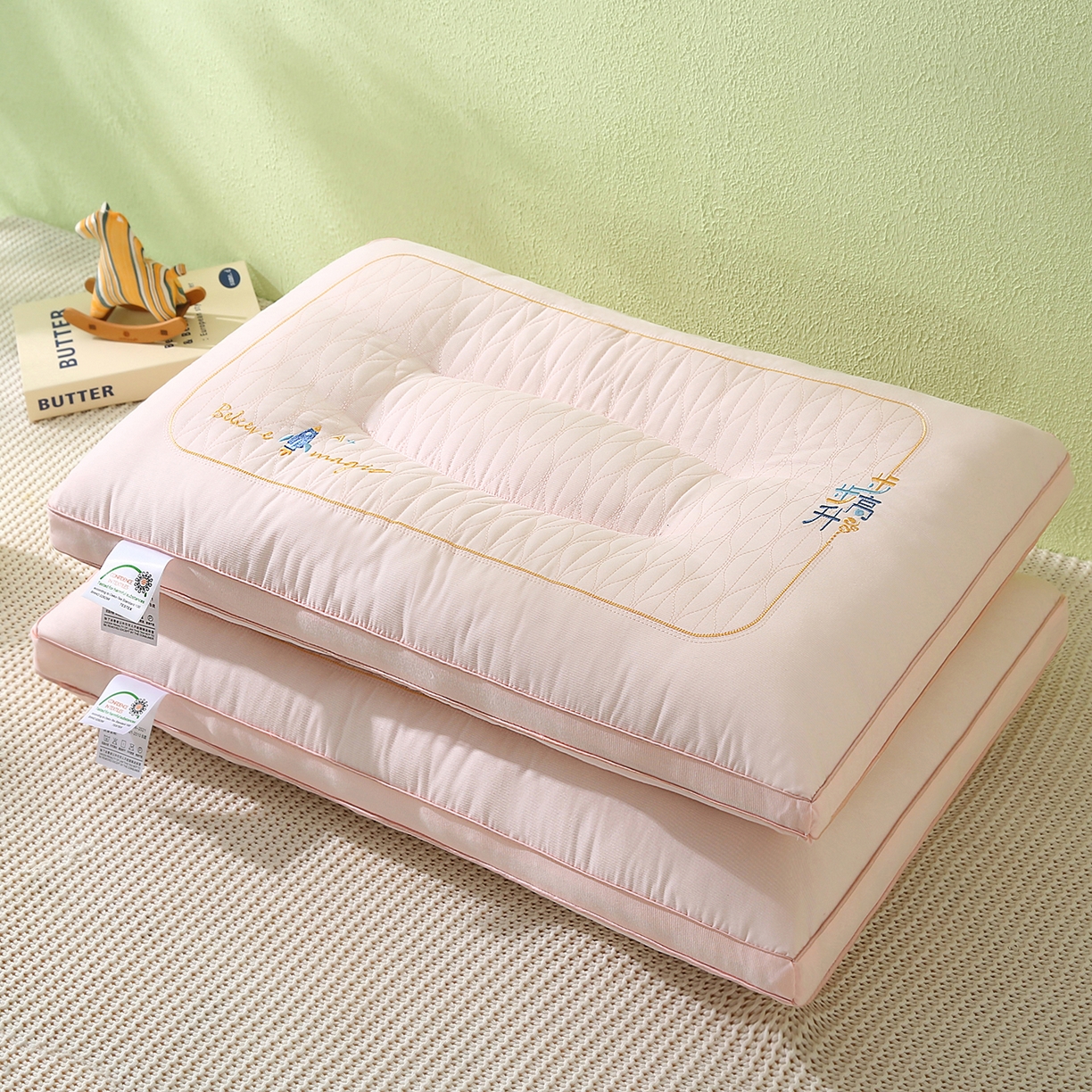 91家纺网 家纺一手货源 找家纺 （总）鼎晟纺 2025新款步步高升护颈枕成人枕头学生枕芯