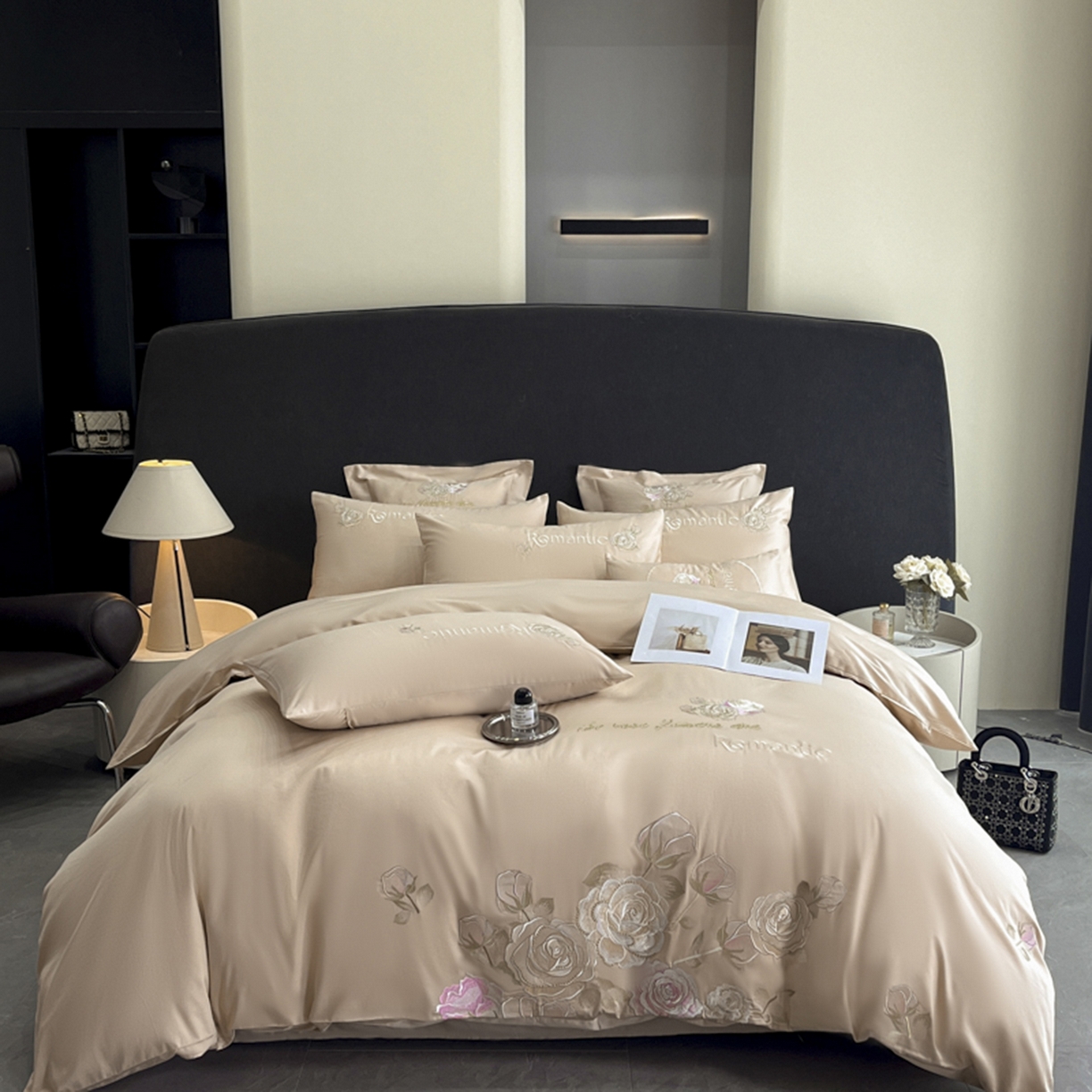 博纳家纺 2025新款纯棉绣花四件套-繁花似梦 繁花似梦-香槟