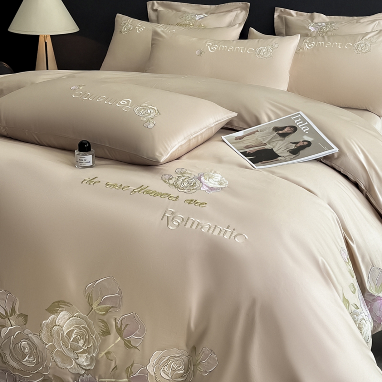 91家纺网 家纺一手货源 找家纺 博纳家纺 2025新款纯棉绣花四件套-繁花似梦 繁花似梦-香槟