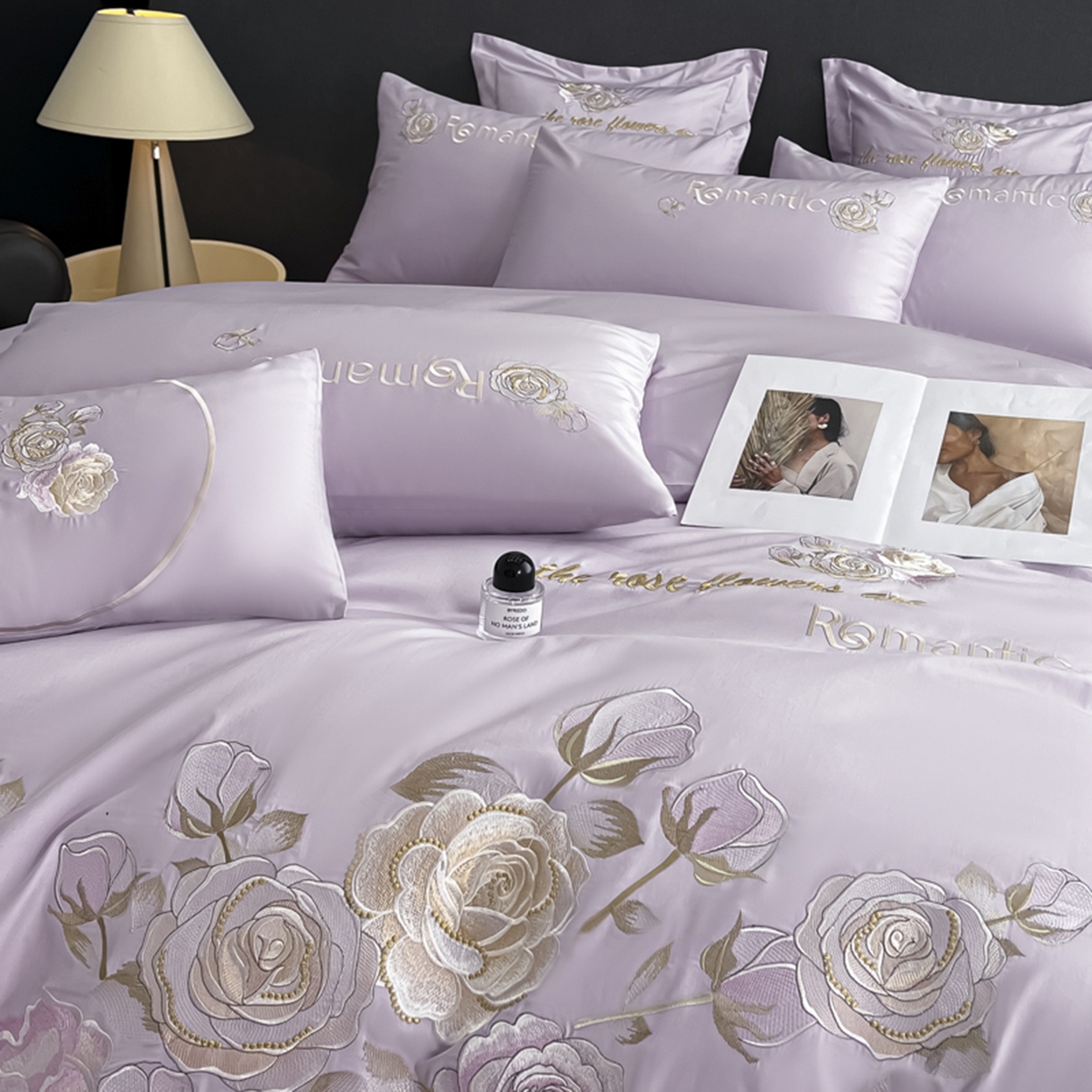 91家纺网 家纺一手货源 找家纺 博纳家纺 2025新款纯棉绣花四件套-繁花似梦 繁花似梦-香芋紫