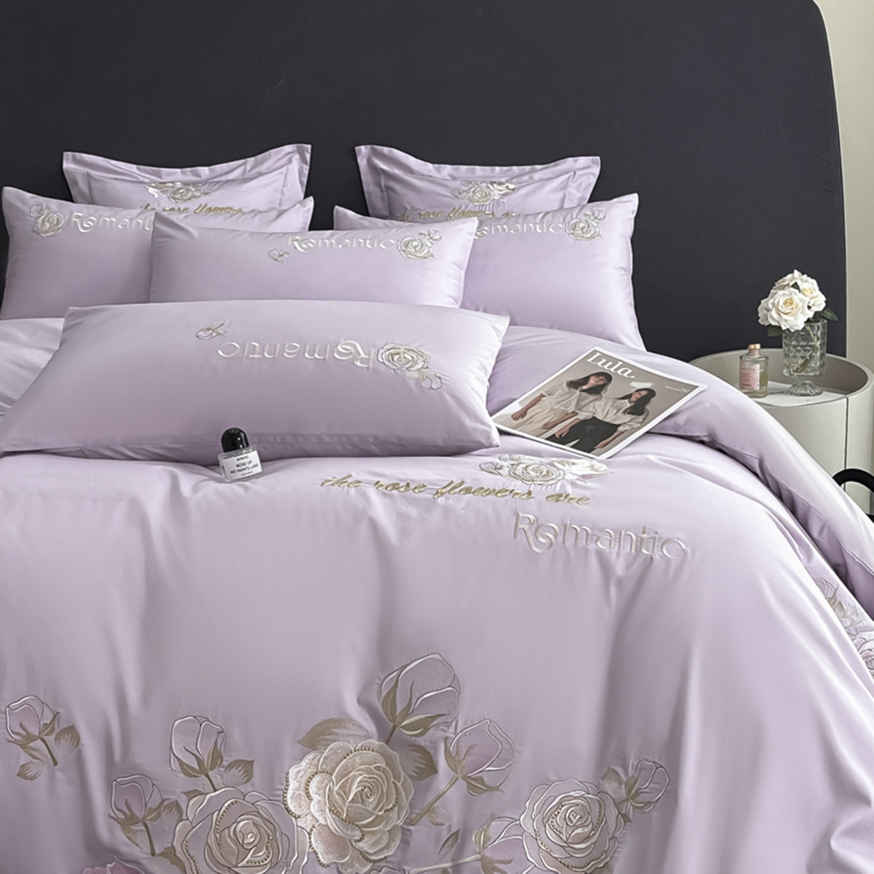 91家纺网 家纺一手货源 找家纺 博纳家纺 2025新款纯棉绣花四件套-繁花似梦 繁花似梦-香芋紫