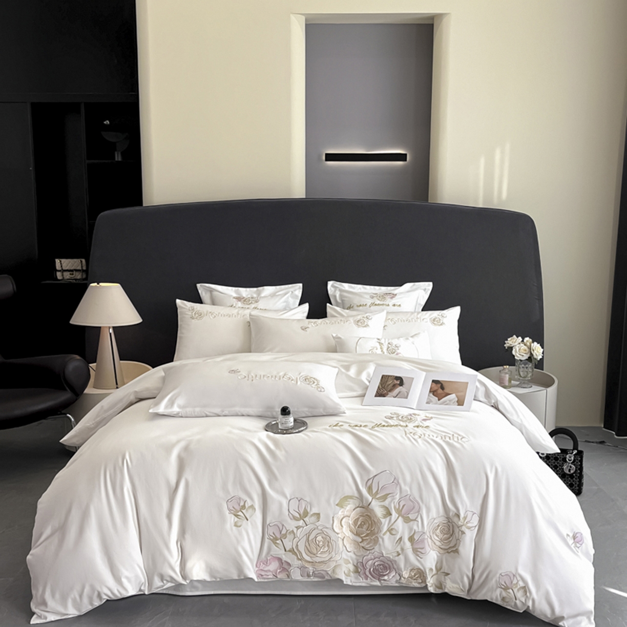 博纳家纺 2025新款纯棉绣花四件套-繁花似梦 繁花似梦-象牙白