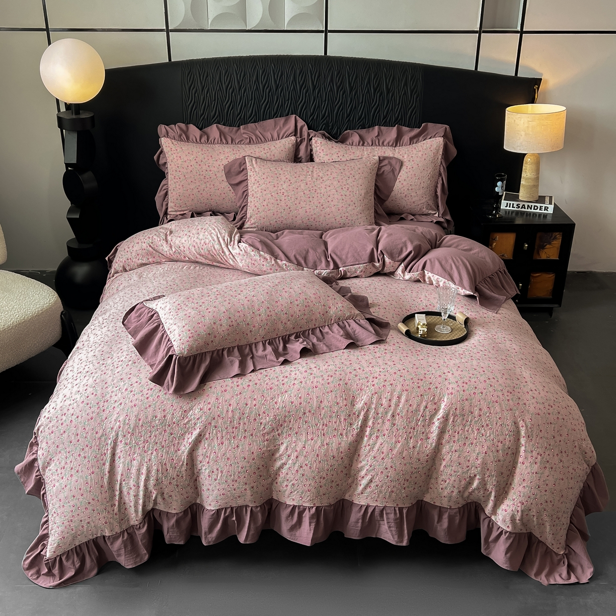 91家纺网 家纺一手货源 找家纺 豫见家纺 2025新款云感棉花边四件套 樱桃季