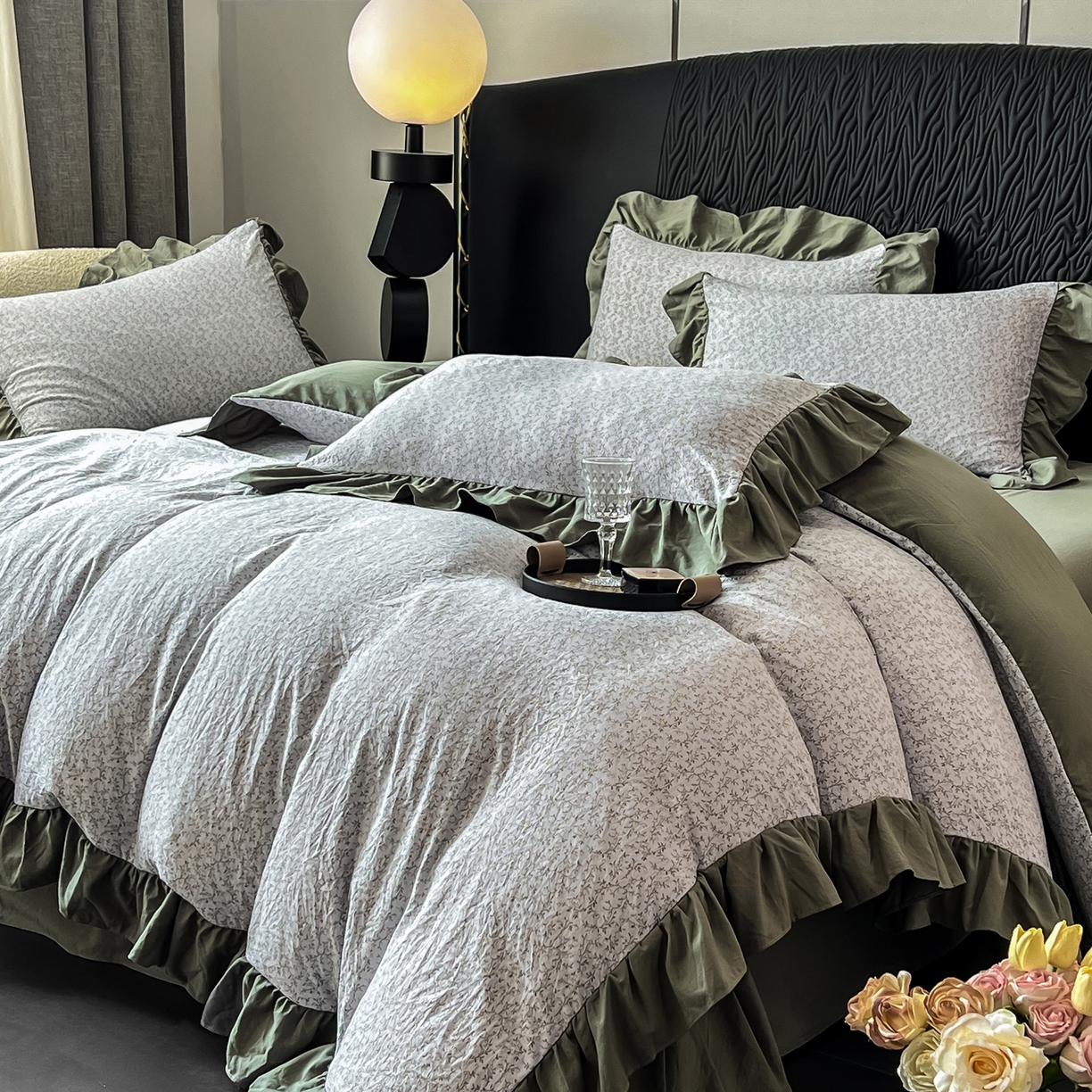 91家纺网 家纺一手货源 找家纺 豫见家纺 2025新款云感棉花边四件套 曼塔庄园