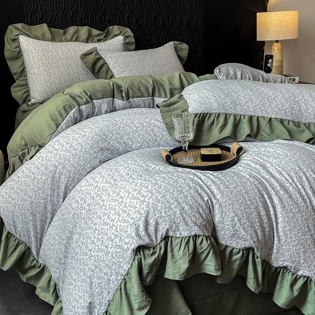 91家纺网 家纺一手货源 找家纺 豫见家纺 2025新款云感棉花边四件套 曼塔庄园