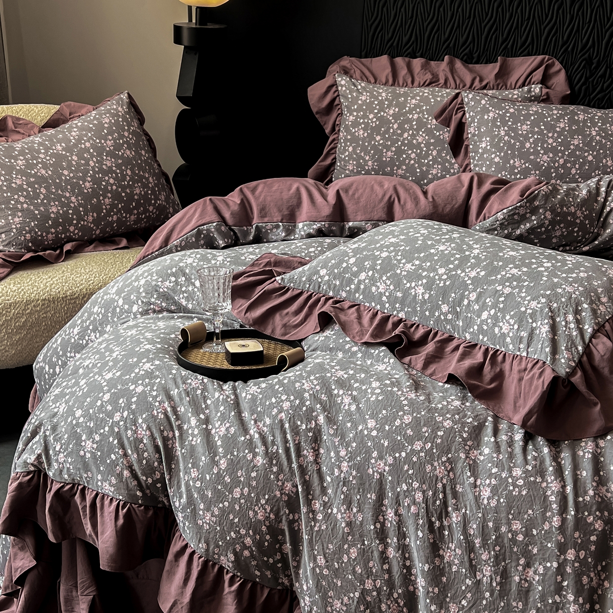 91家纺网 家纺一手货源 找家纺 豫见家纺 2025新款云感棉花边四件套 罗逸唯依