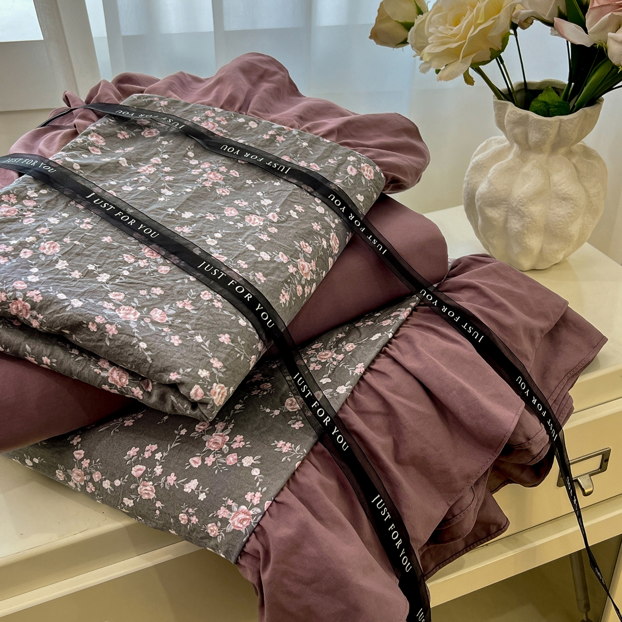 91家纺网 家纺一手货源 找家纺 豫见家纺 2025新款云感棉花边四件套 罗逸唯依