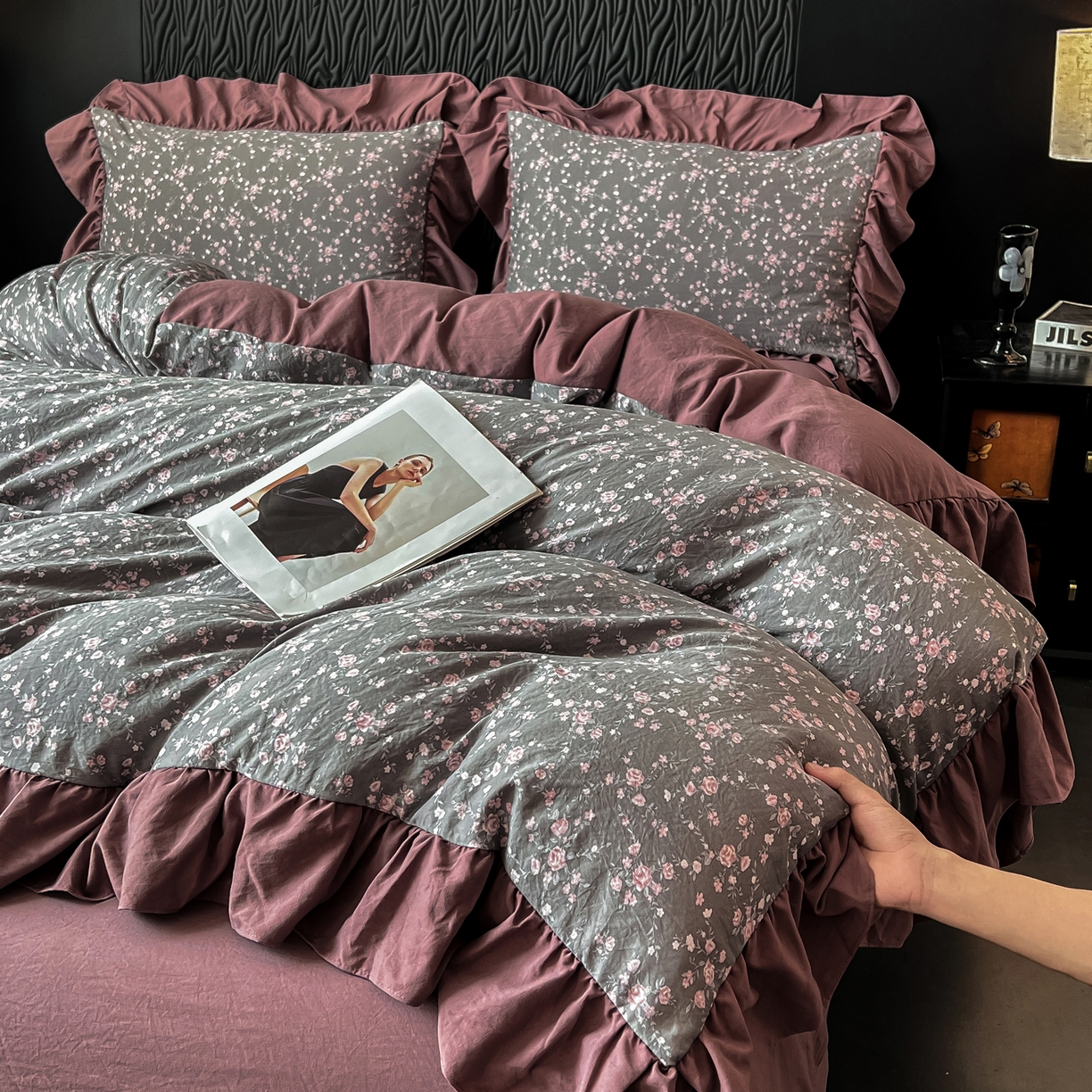 91家纺网 家纺一手货源 找家纺 豫见家纺 2025新款云感棉花边四件套 罗逸唯依