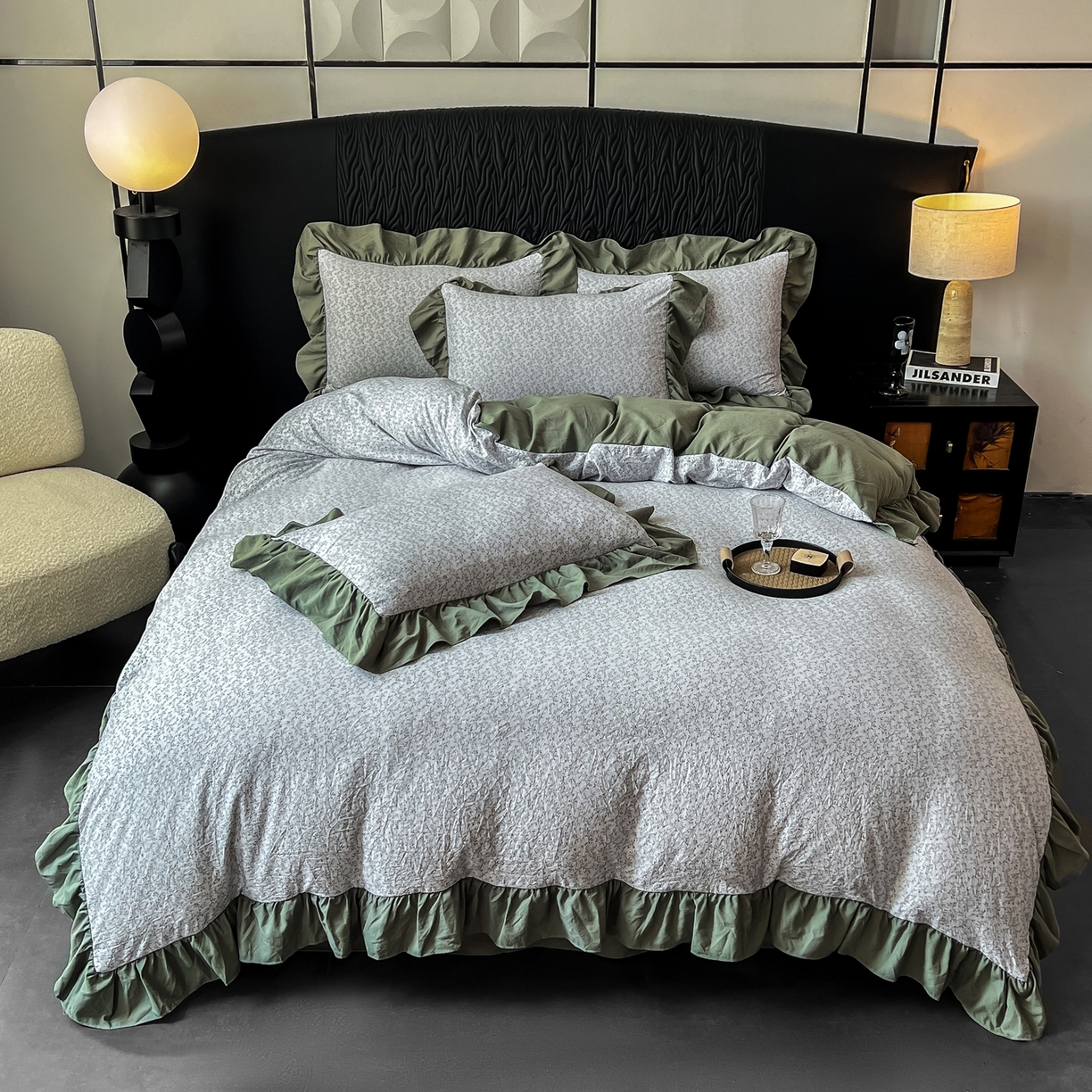 91家纺网 家纺一手货源 找家纺 豫见家纺 2025新款云感棉花边四件套 曼塔庄园