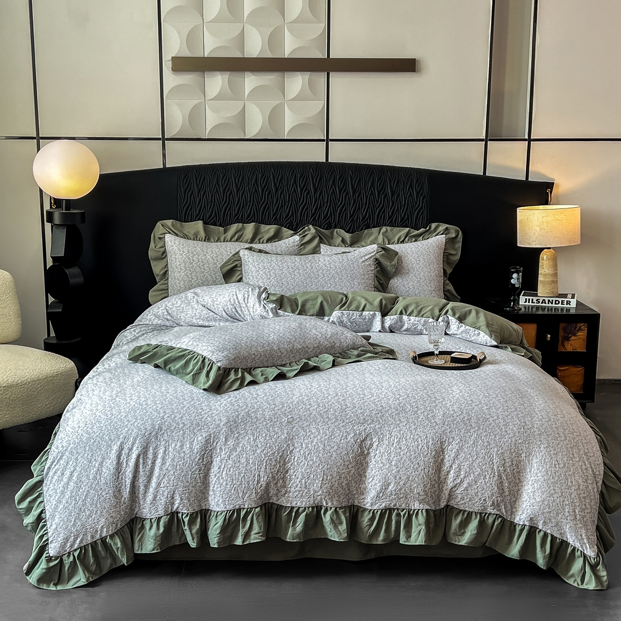 豫见家纺 2025新款云感棉花边四件套 曼塔庄园