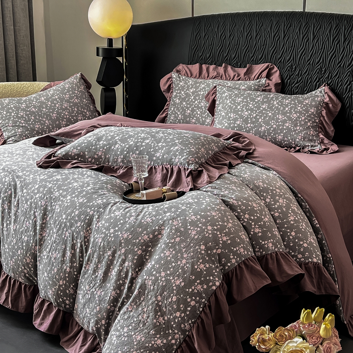 91家纺网 家纺一手货源 找家纺 豫见家纺 2025新款云感棉花边四件套 罗逸唯依