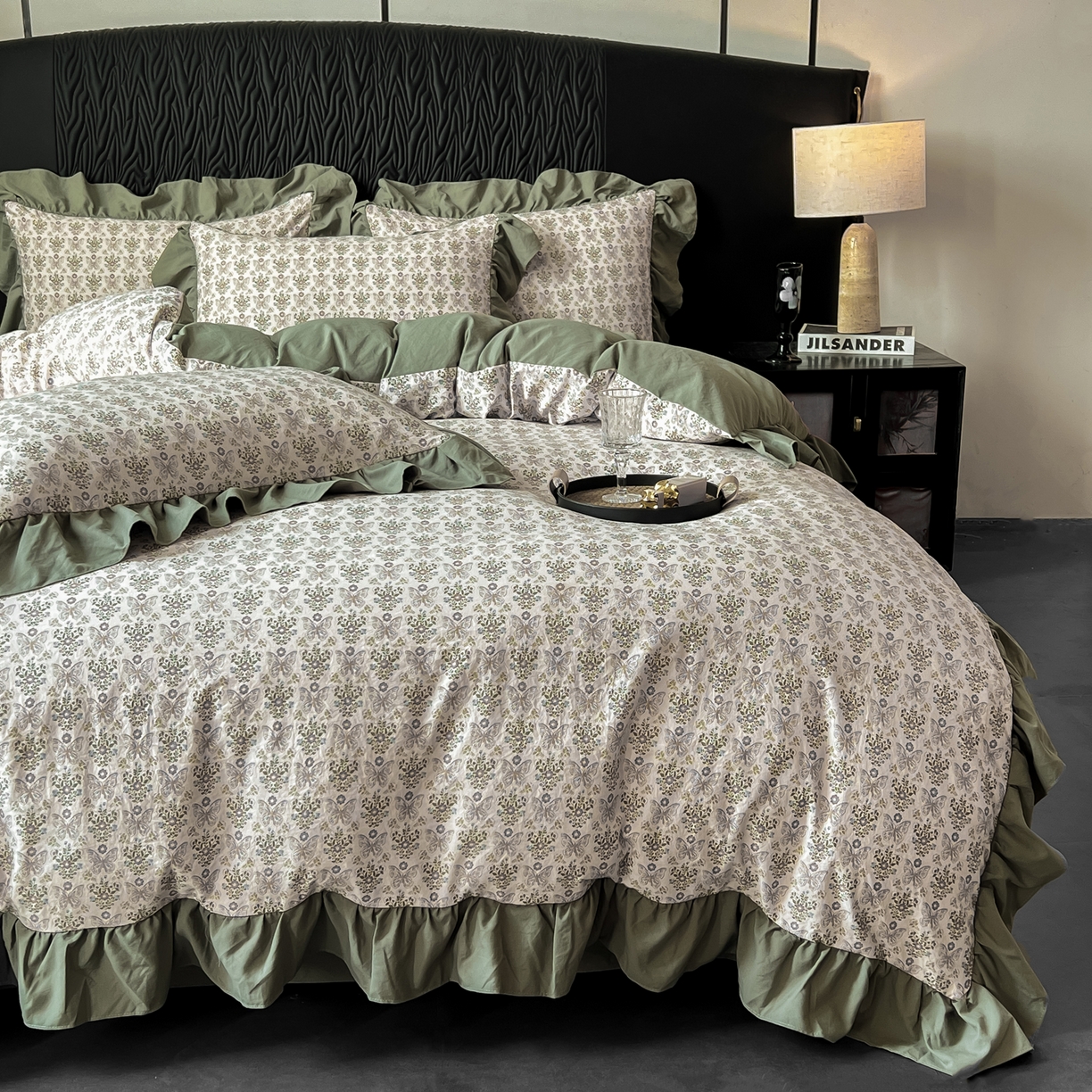 91家纺网 家纺一手货源 找家纺 豫见家纺 2025新款云感棉花边四件套 花间蝴蝶