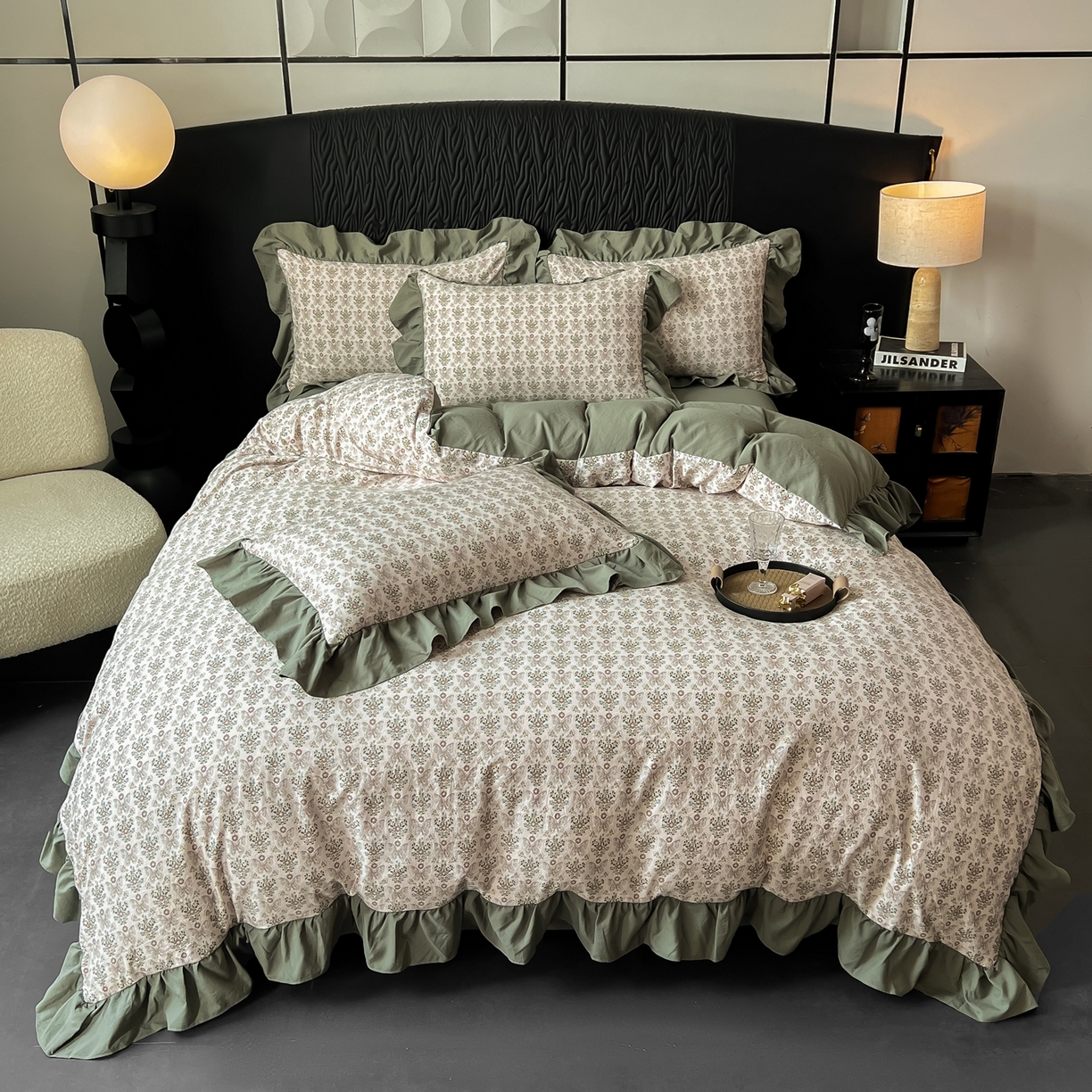 91家纺网 家纺一手货源 找家纺 豫见家纺 2025新款云感棉花边四件套 花间蝴蝶