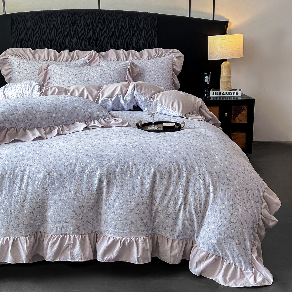 91家纺网 家纺一手货源 找家纺 豫见家纺 2025新款云感棉花边四件套 晴大兰