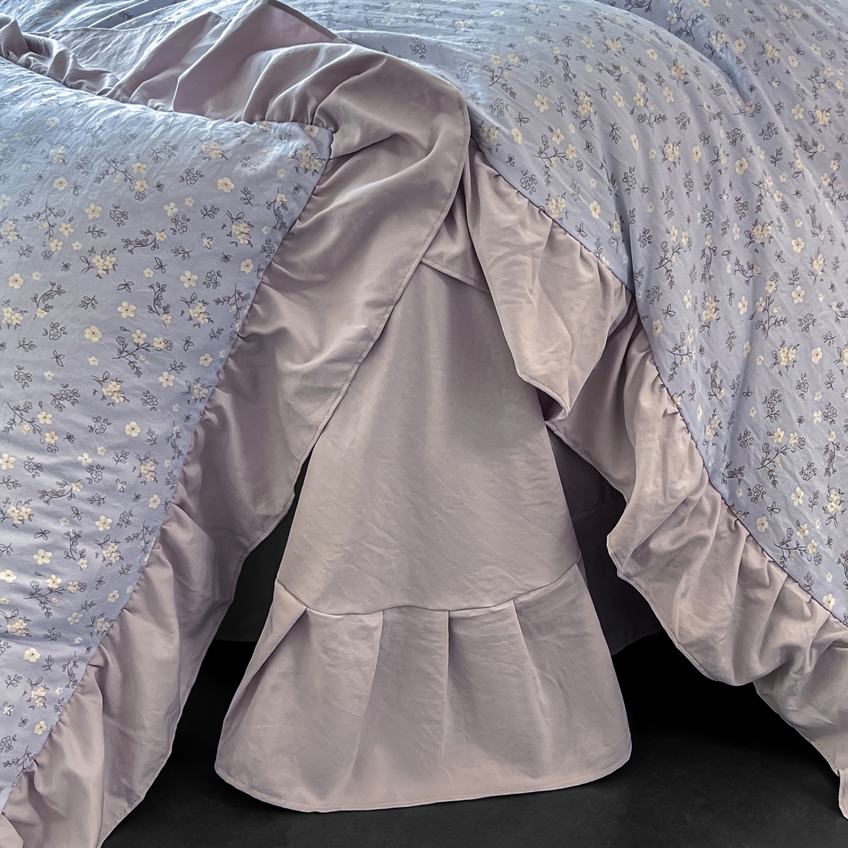 91家纺网 家纺一手货源 找家纺 豫见家纺 2025新款云感棉花边四件套 晴大兰