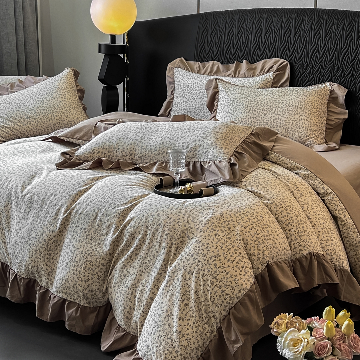 91家纺网 家纺一手货源 找家纺 豫见家纺 2025新款云感棉花边四件套 赫拉