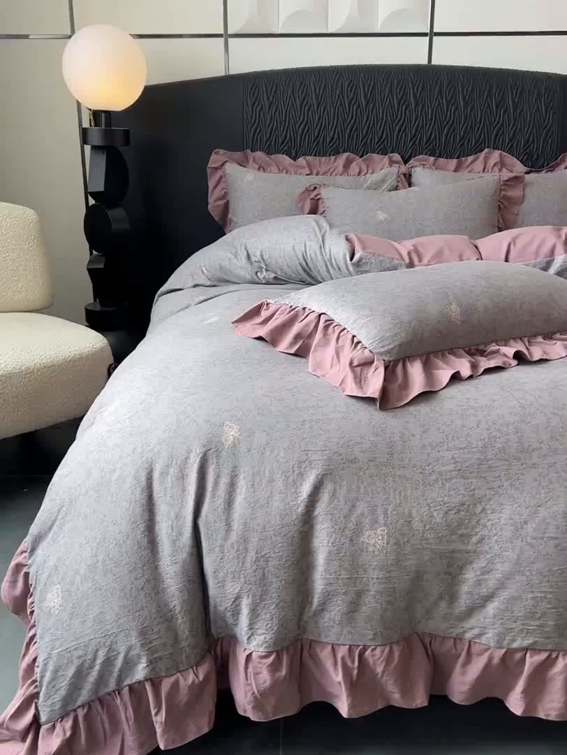 91家纺网 家纺一手货源 找家纺 （总）豫见家纺 2025新款云感棉花边四件套