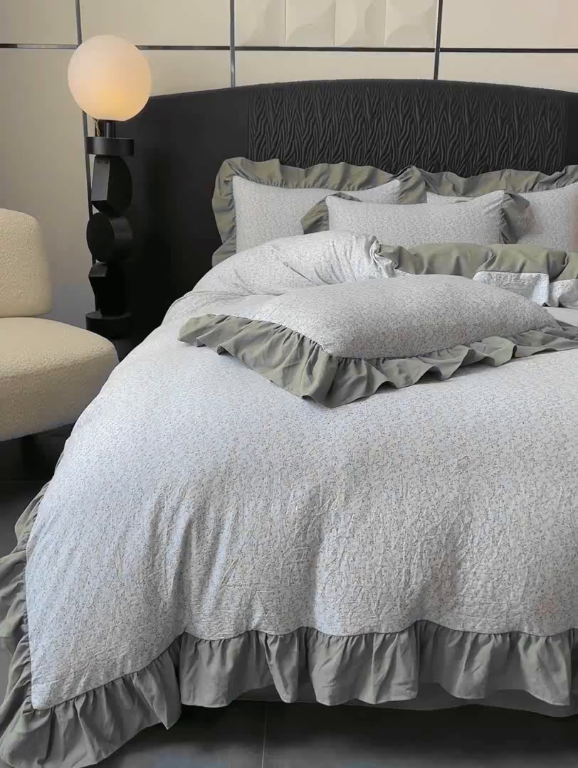 91家纺网 家纺一手货源 找家纺 豫见家纺 2025新款云感棉花边四件套 曼塔庄园