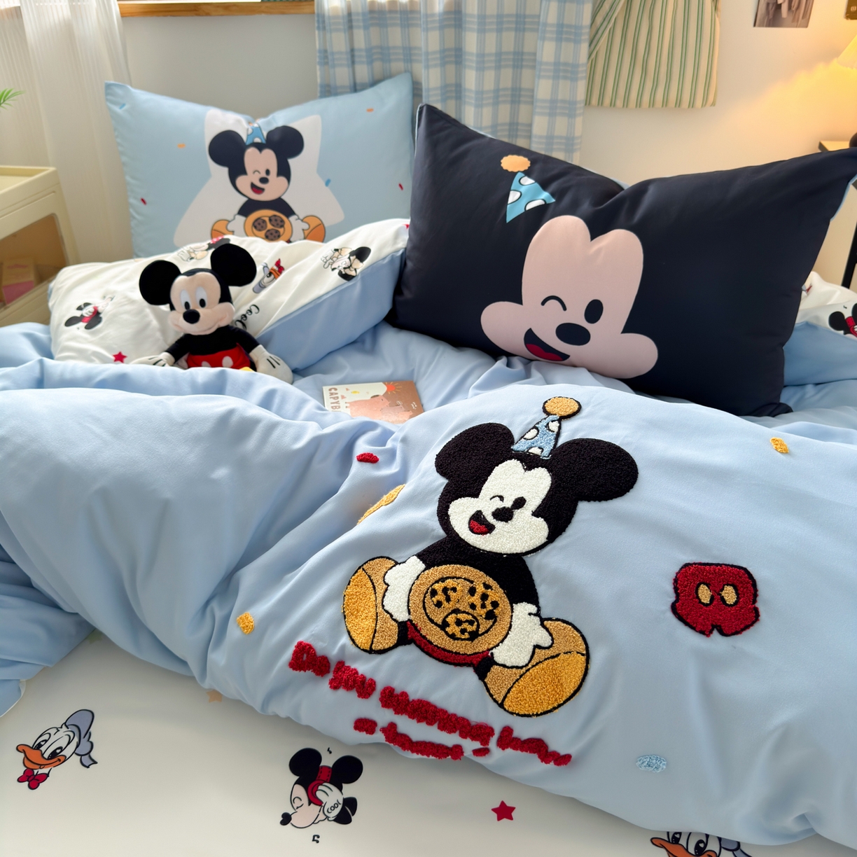 91家纺网 家纺一手货源 找家纺 一霖家纺 2025新款高克重云朵棉毛巾绣印绣四件套-小清新-第四波小清新系列 饼干奇奇