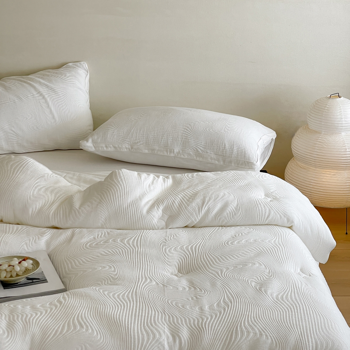 91家纺网 家纺一手货源 找家纺 （总）一加一 2025新款全棉大提花艾阳绒立体抗菌被子被芯