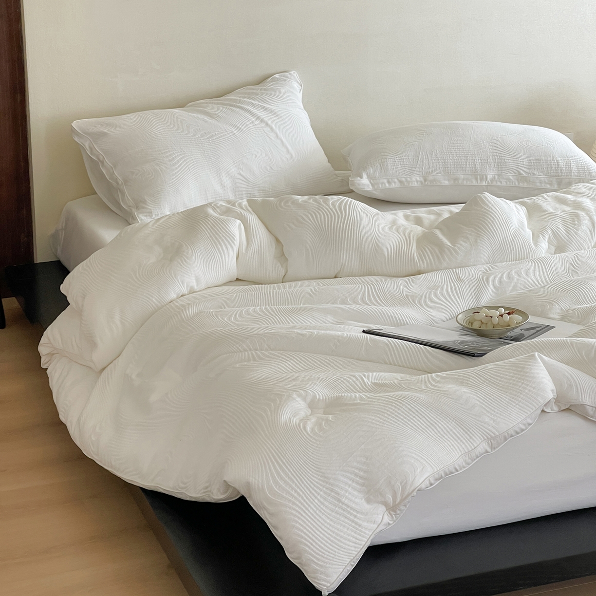 91家纺网 家纺一手货源 找家纺 （总）一加一 2025新款全棉大提花艾阳绒立体抗菌被子被芯