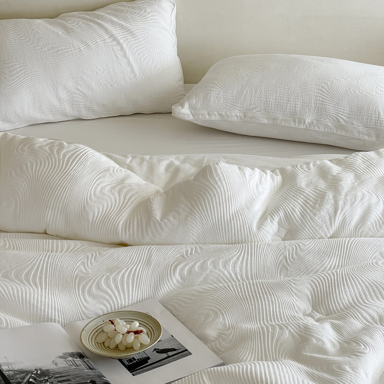 91家纺网 家纺一手货源 找家纺 （总）一加一 2025新款全棉大提花艾阳绒立体抗菌被子被芯