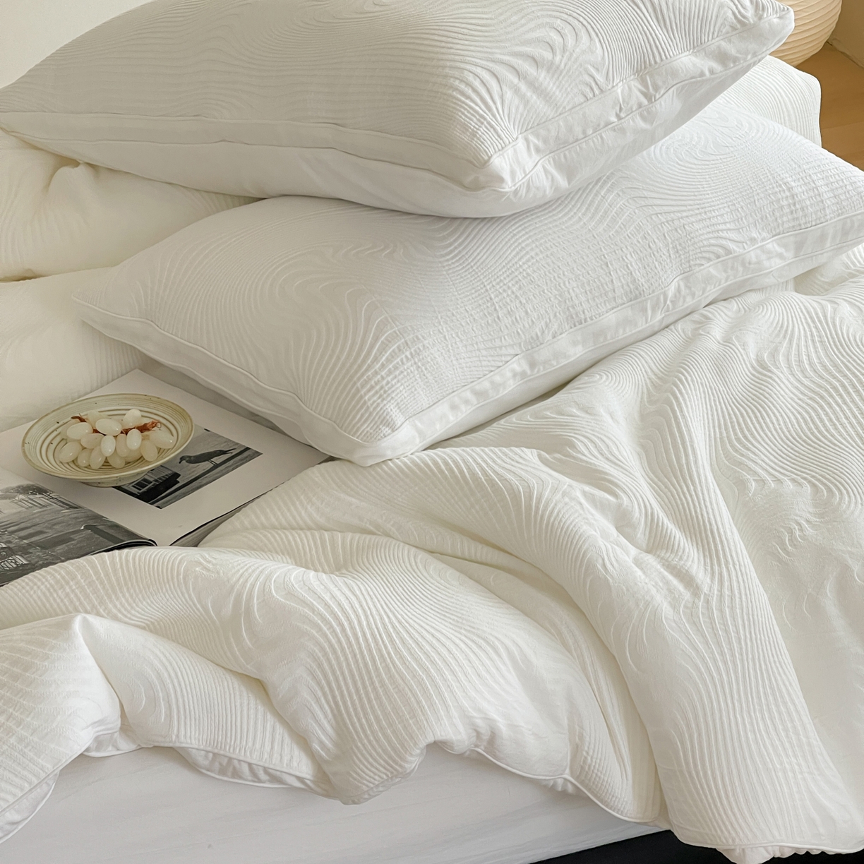 91家纺网 家纺一手货源 找家纺 （总）一加一 2025新款全棉大提花艾阳绒立体抗菌被子被芯