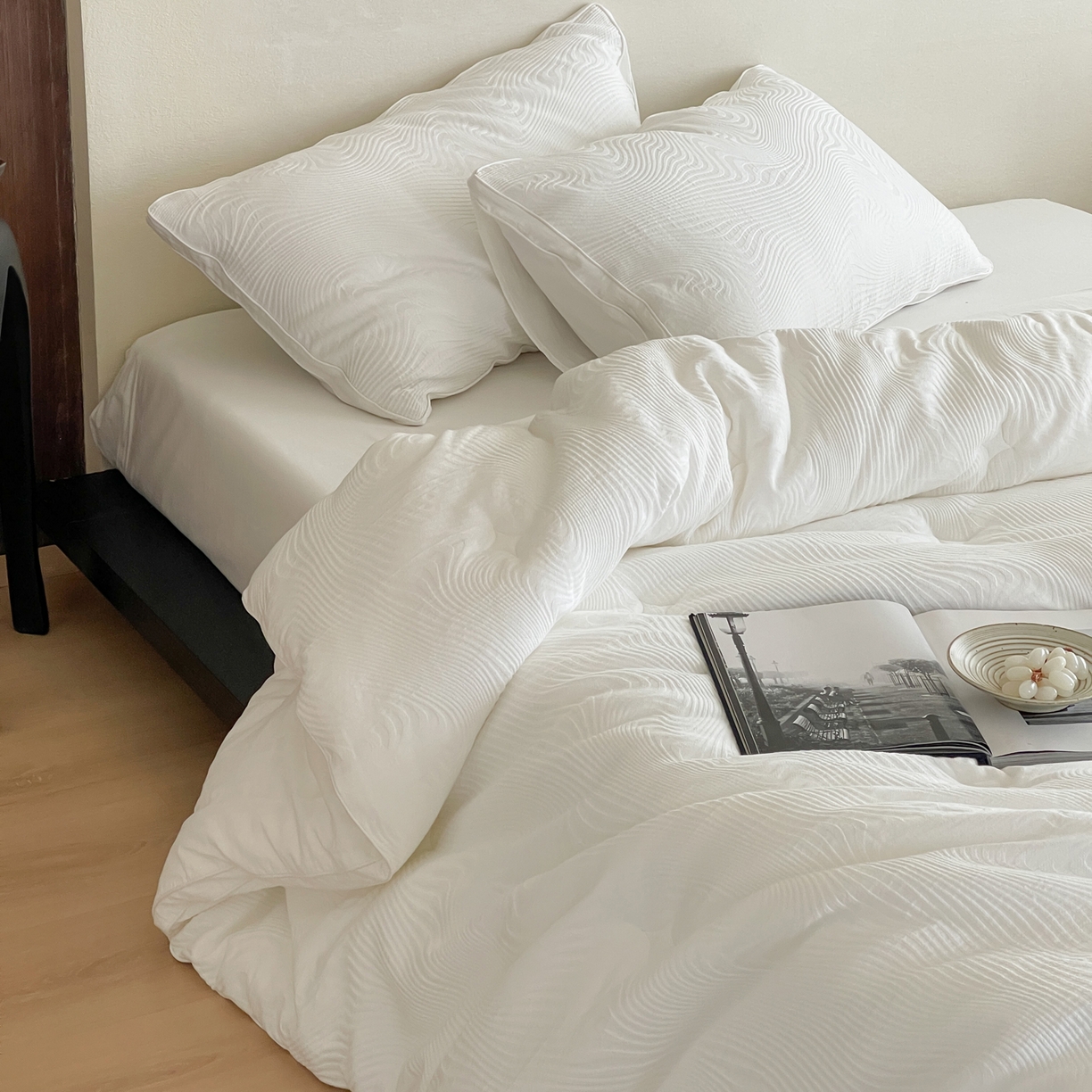 91家纺网 家纺一手货源 找家纺 （总）一加一 2025新款全棉大提花艾阳绒立体抗菌被子被芯