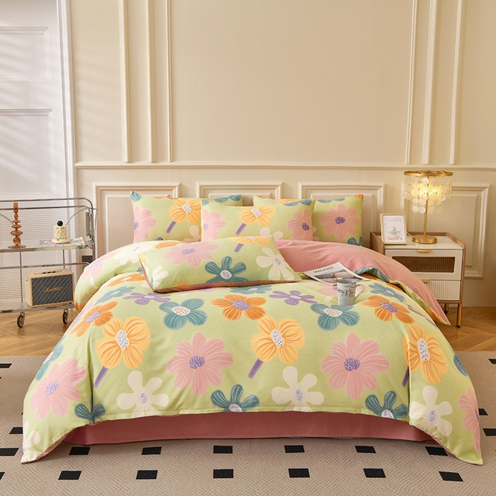 91家纺网 家纺一手货源 找家纺 （总）宇彬家纺 2025直播热新款秋冬全棉精梳生态原棉印花加厚磨毛轻奢铂金单被套