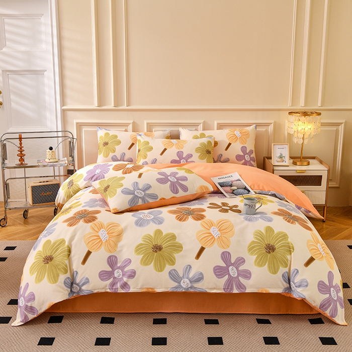 91家纺网 家纺一手货源 找家纺 （总）宇彬家纺 2025直播热新款秋冬全棉精梳生态原棉印花加厚磨毛轻奢铂金单被套