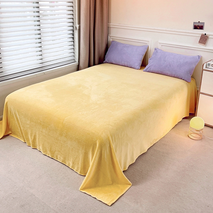 91家纺网 家纺一手货源 找家纺 居易简 2025秋冬新款ins风小红书高克重纯色双拼牛奶绒单被套三件套四件套系列 芋泥奶紫