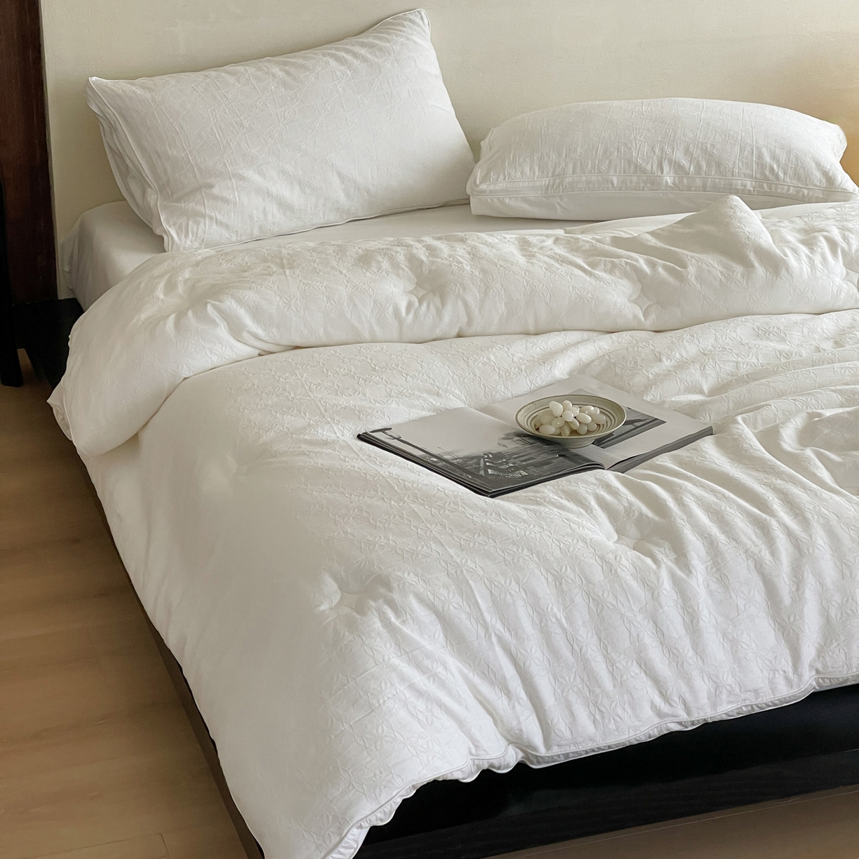 91家纺网 家纺一手货源 找家纺 （总）一加一 2025新款全棉大提花55%大豆立体抗菌被子被芯