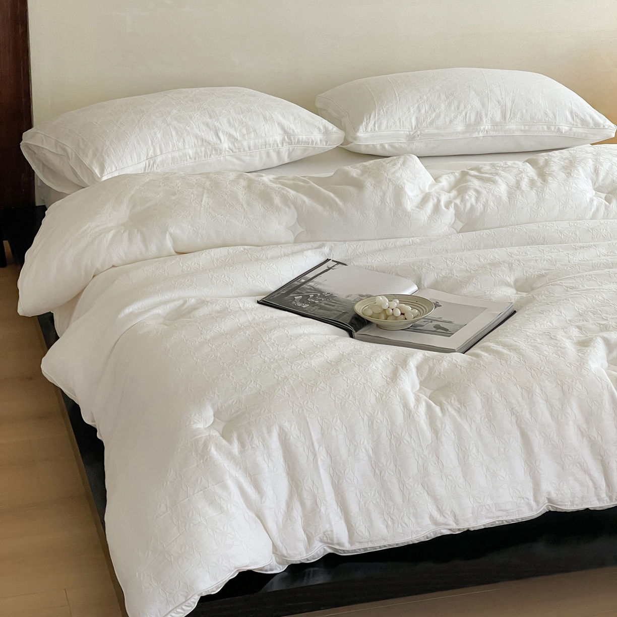 91家纺网 家纺一手货源 找家纺 （总）一加一 2025新款全棉大提花55%大豆立体抗菌被子被芯