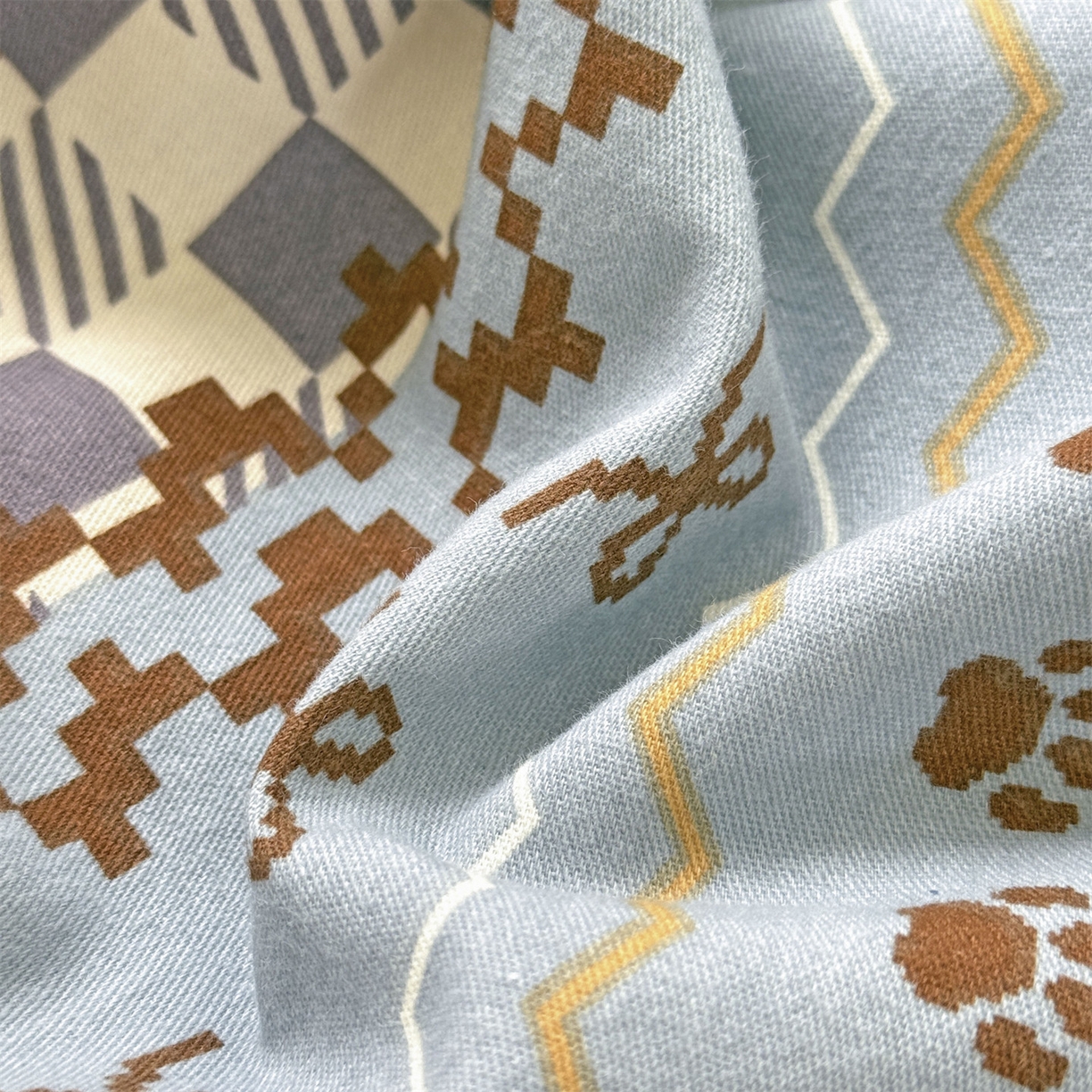 91家纺网 家纺一手货源 找家纺 名兮家居 2025新款亲肤舒适全棉纯棉磨毛印花床笠单床笠单品床笠单件床笠 蝴蝶结小狗-蓝