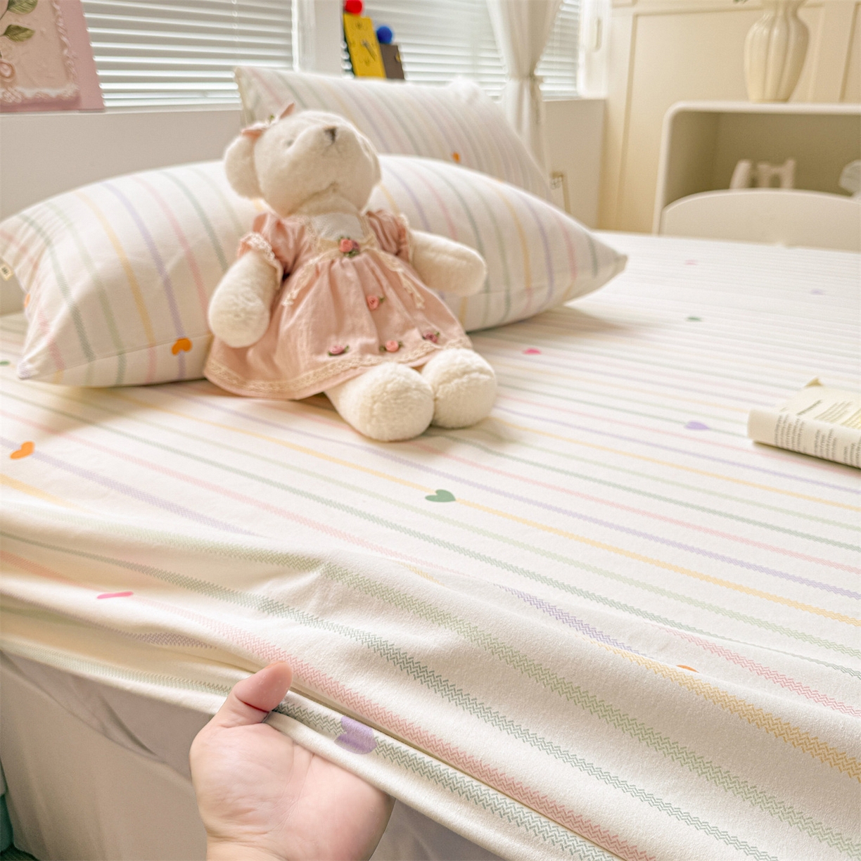 91家纺网 家纺一手货源 找家纺 名兮家居 2025新款亲肤舒适全棉纯棉磨毛印花床笠单床笠单品床笠单件床笠 彩色心情