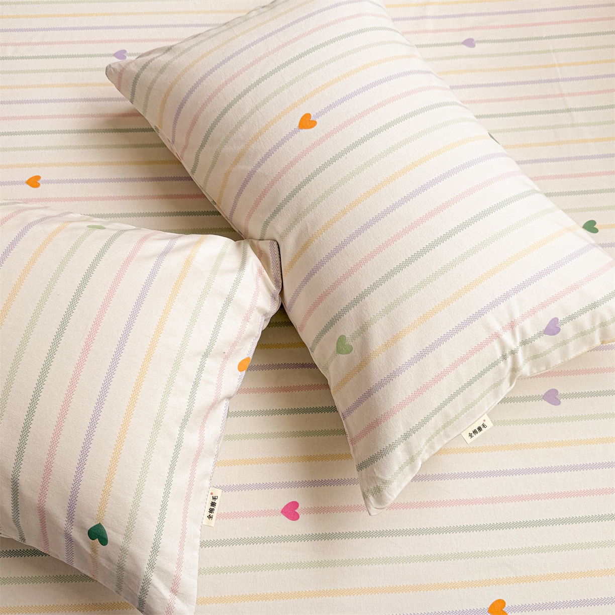 91家纺网 家纺一手货源 找家纺 名兮家居 2025新款亲肤舒适全棉纯棉磨毛印花床笠单床笠单品床笠单件床笠 彩色心情