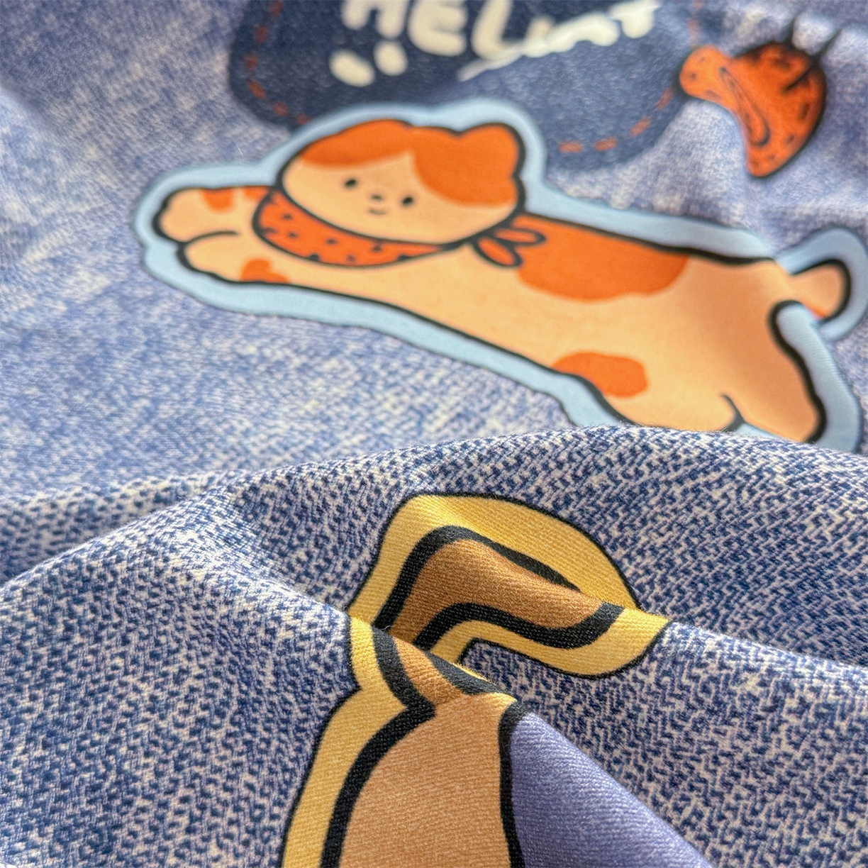 91家纺网 家纺一手货源 找家纺 名兮家居 2025新款亲肤舒适全棉纯棉磨毛印花床笠单床笠单品床笠单件床笠 牛仔猫