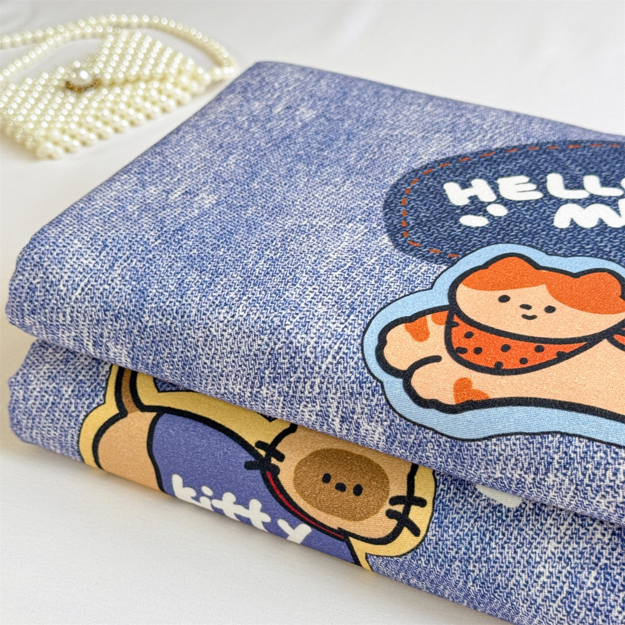 91家纺网 家纺一手货源 找家纺 名兮家居 2025新款亲肤舒适全棉纯棉磨毛印花床笠单床笠单品床笠单件床笠 牛仔猫