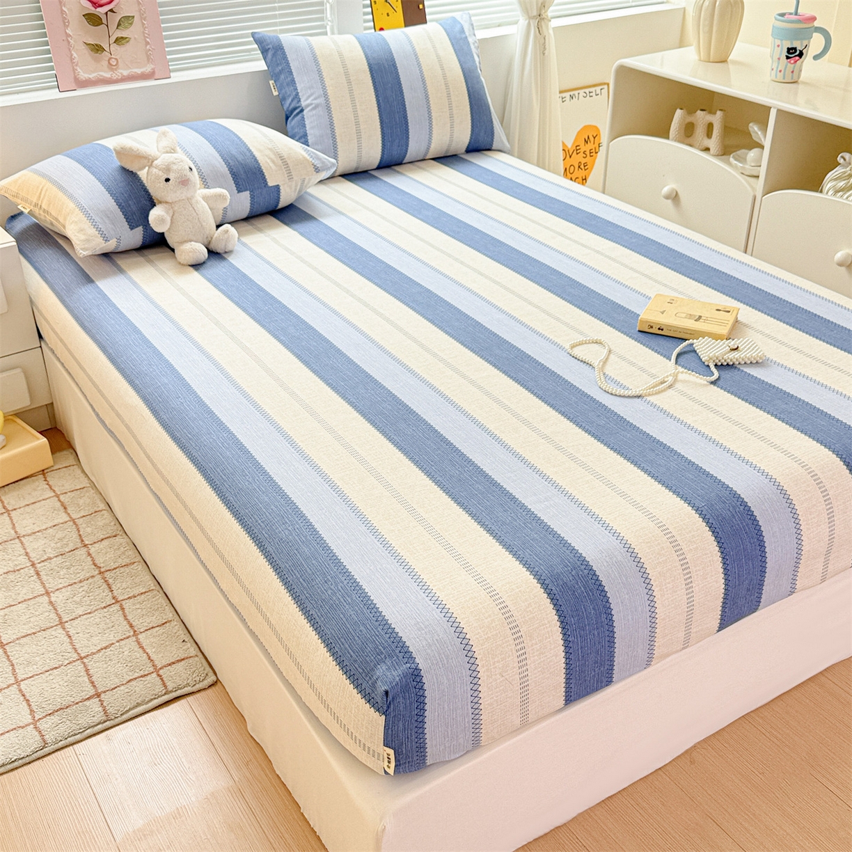 91家纺网 家纺一手货源 找家纺 名兮家居 2025新款亲肤舒适全棉纯棉磨毛印花床笠单床笠单品床笠单件床笠 简条